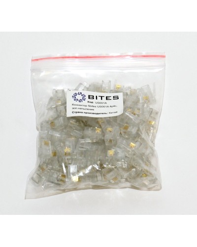 US010A (100шт). Телефонный разъем 4P4C (RJ-11). 5bites в Костроме
