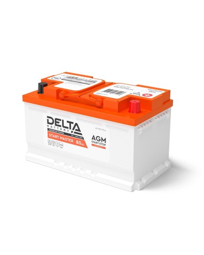Delta START MASTER AGM 1280 (80 Ah). Аккумулятор автомобильный герметичный свинцово-кислотный. Delta в Костроме