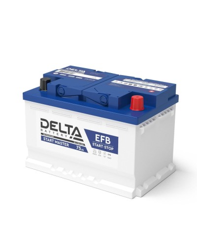 Delta START MASTER EFB 1275 (75 Ah). Аккумулятор автомобильный герметичный свинцово-кислотный. Delta в Костроме