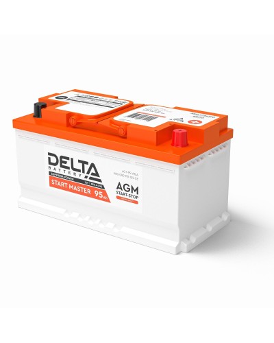 Delta START MASTER AGM 1295 (95 Ah). Аккумулятор автомобильный герметичный свинцово-кислотный. Delta в Костроме
