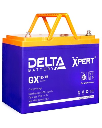 Delta GX 12-75. Аккумулятор герметичный свинцово-кислотный. Delta в Костроме