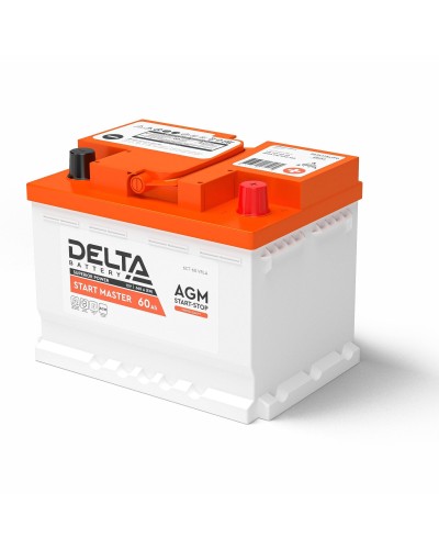 Delta START MASTER AGM 1260 (60 Ah). Аккумулятор автомобильный герметичный свинцово-кислотный. Delta в Костроме