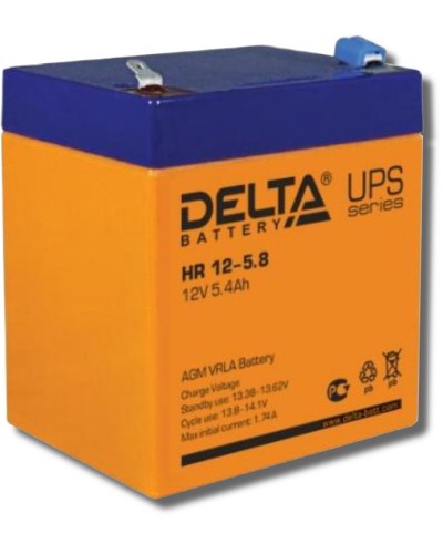 Delta HR 12-5.8. Аккумулятор герметичный свинцово-кислотный. Delta в Костроме