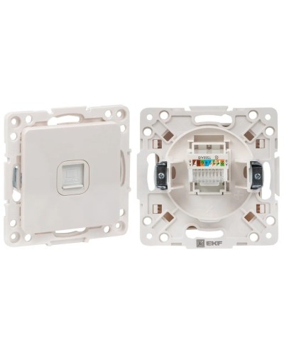 Стокгольм Механизм Розетки RJ-45 1-местной (EYK01-035-10). Механизм Розетки RJ-45 1-местной. EKF в Костроме