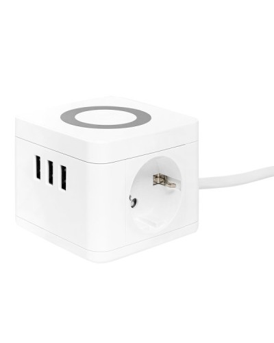 Удлинитель Куб 2 гнезда 3USB 2,4А+зарядное устройство 1,3 метра 1мм2. Удлинитель Куб. EKF в Костроме