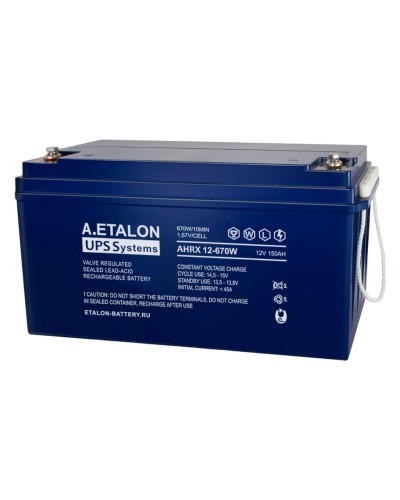 A.ETALON AHRX 12-670W (150). Аккумулятор герметичный свинцово-кислотный. ETALON в Костроме