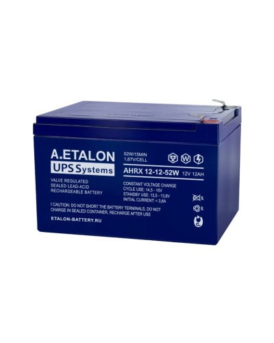 A.ETALON AHRX 12-12-52W. Аккумулятор герметичный свинцово-кислотный. ETALON в Костроме