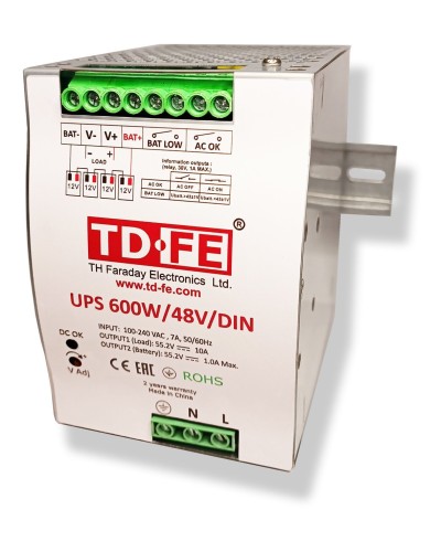 UPS 600W/48V/DIN. Источник вторичного электропитания резервированный. FARADAY в Костроме
