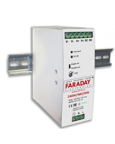 240W/48V/DIN. Блок питания. FARADAY в Костроме