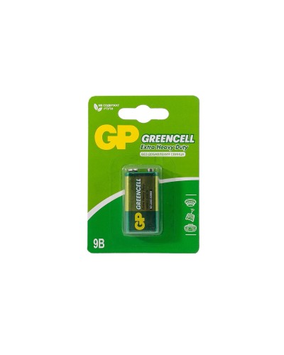 GP GreenCell 9V Крона (GP 1604GLF-2CR1), БЛИСТЕР. Солевая батарейка. GP Batteries в Костроме