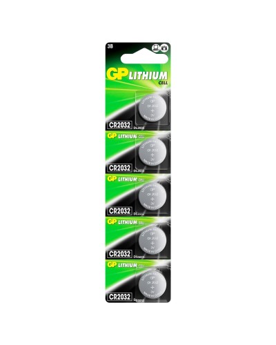 GP Lithium CR2032 (GP CR2032-2C5 100/2000), упак. 5 шт. БЛИСТЕР. Литиевые дисковые батарейки. GP Batteries в Костроме