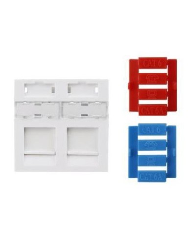 SIP3-2K-M45-45. Вставка 45x45 (аналог Mosaic) для 2х модулей Keystone Jack. Hyperline в Костроме