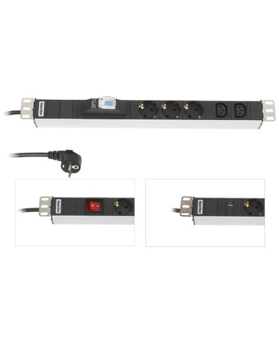SHE19-6SH-B-2.5EU. Блок розеток 19. Hyperline в Костроме