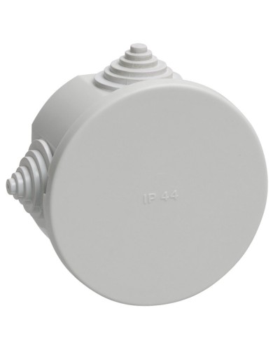 Коробка распаячная КМ41237 D75х40 открытой проводки IP44 4 гермоввода серая (UKO11-075-040-000-K41-44). Коробка распаячная безгалогенная (HF). IEK в Костроме