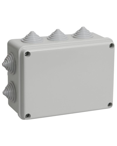 Коробка распаячная КМ41241 150х110х70 открытой проводки IP44 10 гермовводов серая (UKO10-150-110-070-K41-44). Коробка распаячная безгалогенная (HF). IEK в Костроме