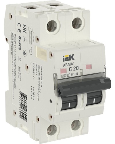 M10N 2P C 20А 10кА ARMAT (AR-M10N-2-C020). Автоматический выключатель. IEK в Костроме