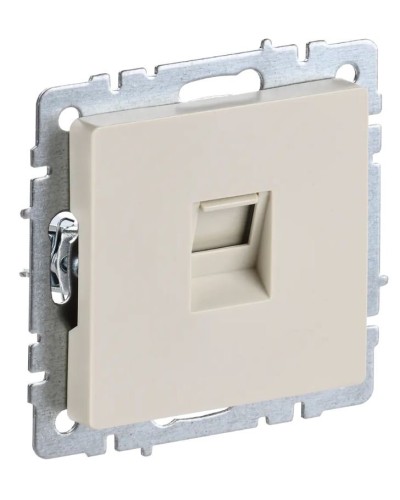 Розетка RJ45 РК10-БрКр кат.5E бежевый BRITE (BR-K10-1-K10). Розетка компьютерная. IEK в Костроме