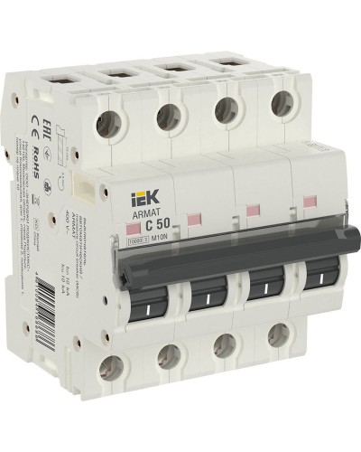 M10N 4P C 50А 10кА ARMAT (AR-M10N-4-C050). Автоматический выключатель. IEK в Костроме