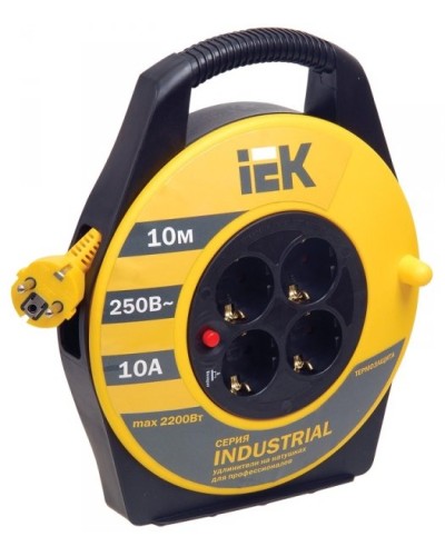 УК10 4 места, 10м (WKP14-10-04-10). Удлинитель на катушке Industrial. IEK в Костроме