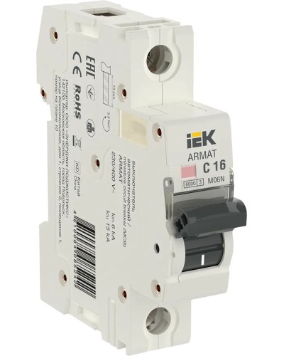 M06N 1P C 16А 6кА ARMAT (AR-M06N-1-C016). Автоматический выключатель. IEK в Костроме
