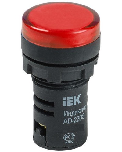 Лампа AD22DS (LED) матрица D22мм красный 24В AC/DC (BLS10-ADDS-024-K04). Светосигнальный индикатор. IEK в Костроме