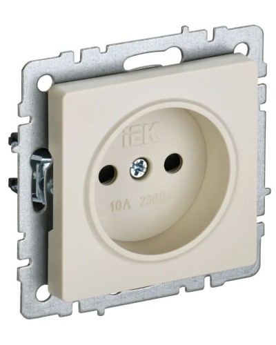 Розетка без з/к РСш10-2-БрКр бежевый BRITE (BR-R13-10-K10). Розетка без заземления с защитными шторками. IEK в Костроме