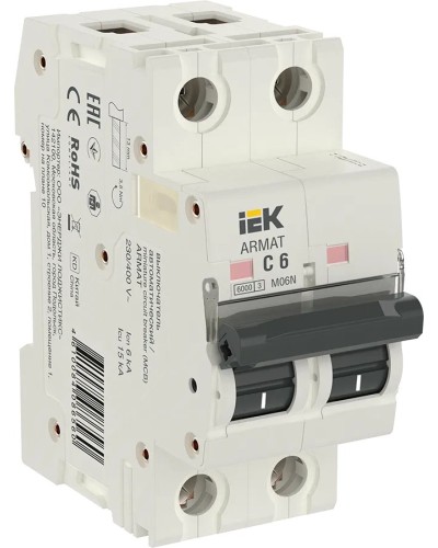 M06N 2P C 6А 6кА ARMAT (AR-M06N-2-C006). Автоматический выключатель. IEK в Костроме
