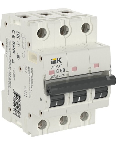 M10N 3P C 50А 10кА ARMAT (AR-M10N-3-C050). Автоматический выключатель. IEK в Костроме