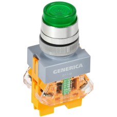 Кнопка D7-11D d=22мм зеленая GENERICA (BBT50-11D-3-12-K06-G). Кнопка управления с подсветкой. IEK