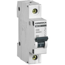 GENERICA ВА47-29 1P C 20А 4,5кА (MVA25-1-020-C). Автоматический выключатель. IEK