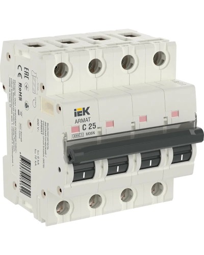 M06N 4P C 25А 6кА ARMAT (AR-M06N-4-C025). Автоматический выключатель. IEK в Костроме