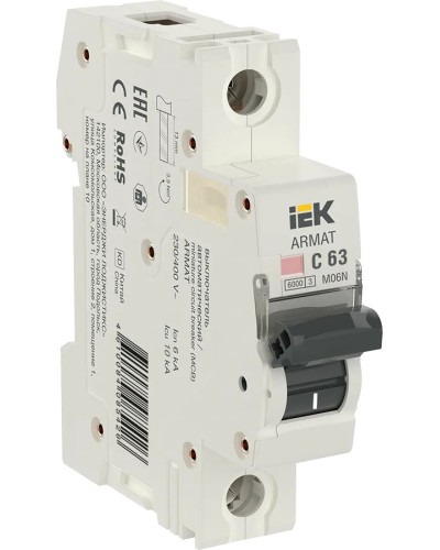 M06N 1P C 63А 6кА ARMAT (AR-M06N-1-C063). Автоматический выключатель. IEK в Костроме