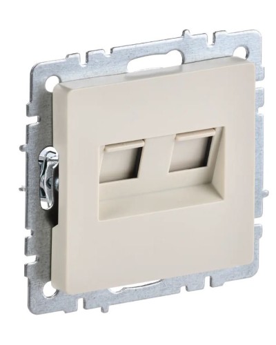 Розетка RJ11+RJ45 РК/Т12-БрКр бежевый BRITE (BR-KT20-O-1-K10). Розетка двойная. IEK в Костроме