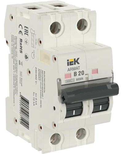 M06N 2P B 20А 6кА ARMAT (AR-M06N-2-B020). Автоматический выключатель. IEK в Костроме