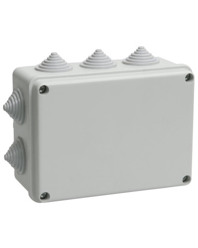 Коробка распаячная КМ41242 150х110х70 открытой проводки IP55 10 гермовводов серая (UKO10-150-110-070-K41-55). Коробка распаячная безгалогенная (HF). IEK в Костроме