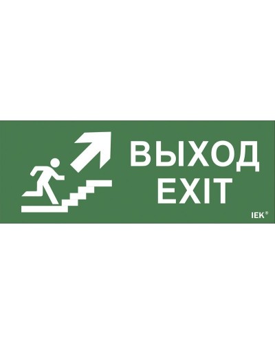 Самоклеящаяся этикетка Выход/лестница вверх/фигура (LPC10-1-24-09-VLVVF). Самоклеящаяся этикетка 240х90 мм. IEK в Костроме