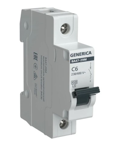 GENERICA ВА47-29М 1P C 6А 4,5кА (MVA21-1-006-C-G). Автоматический выключатель. IEK в Костроме
