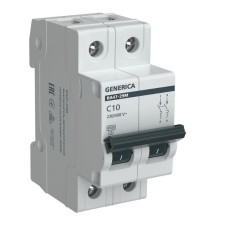 GENERICA ВА47-29М 2P C 10А 4,5кА (MVA21-2-010-C-G). Автоматический выключатель. IEK