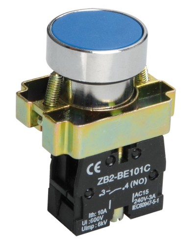 Кнопка LAY5-BA61 без подсветки синяя 1з (BBT60-BA-K07). Кнопка без подсветки. IEK в Костроме