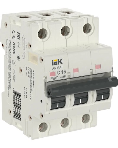 M06N 3P C 16А 6кА ARMAT (AR-M06N-3-C016). Автоматический выключатель. IEK в Костроме