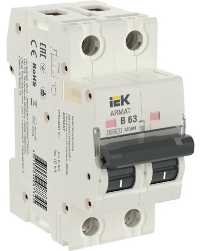 M06N 2P B 63А 6кА ARMAT (AR-M06N-2-B063). Автоматический выключатель. IEK в Костроме