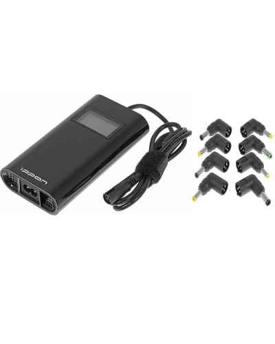 Блок питания Ippon D90U автоматический 90W 15V-19.5V 8-connectors 4.5A 1xUSB 2.1A, LCD индикатор (654527). Блок питания. Ippon в Костроме