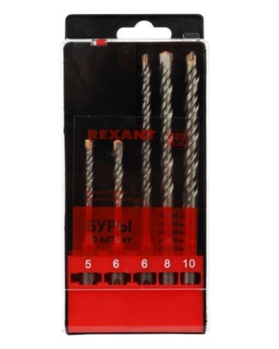 Набор буров, бетон 5-6х110, 6-8-10х160 мм, 5 шт, SDS PLUS Kranz (KR-91-0406): Аксессуар для электроинструмента в Костроме