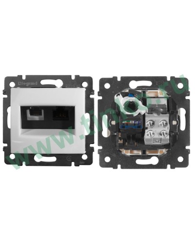 Розетка Valena 2xRJ11+RJ45 Cat.6, белый (770080). Розетка. LegranD в Костроме