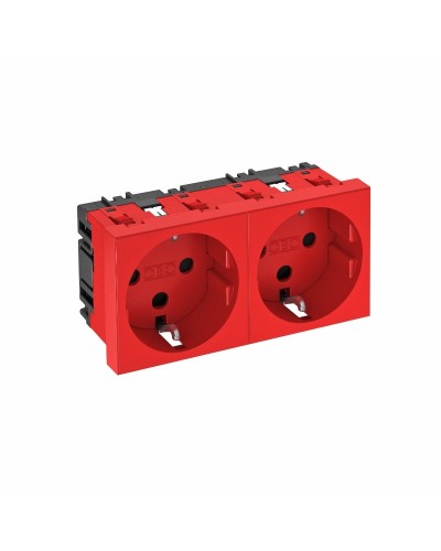 STD-D0 SRO2, (6120028). Розетка 0° двойная 2х2К+З, со шторками, 16А 250В красная. OBO Bettermann в Костроме