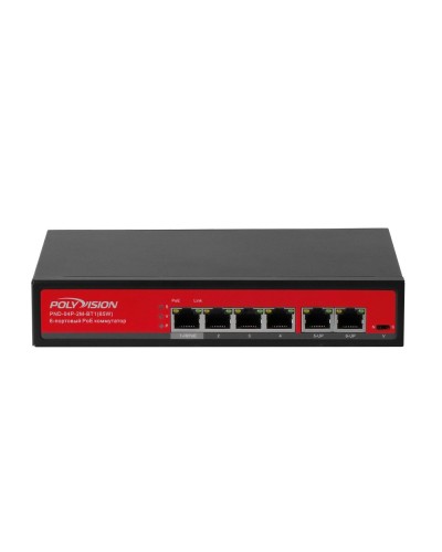 PND-04P-2M-BT1 (65W). Коммутатор неуправляемый 6-портовый с функцией PoE. Polyvision в Костроме