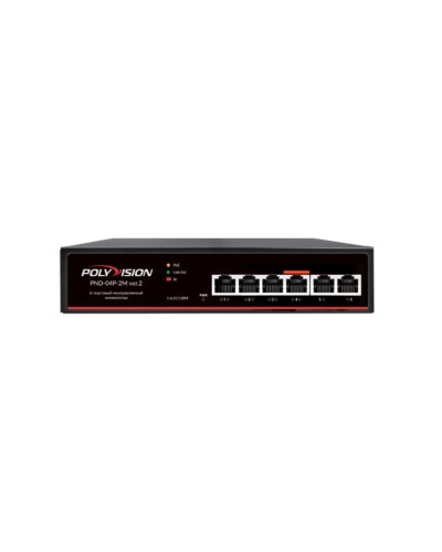 PND-04P-2M v.2. Коммутатор 6-портовый с функцией PoE. Polyvision в Костроме