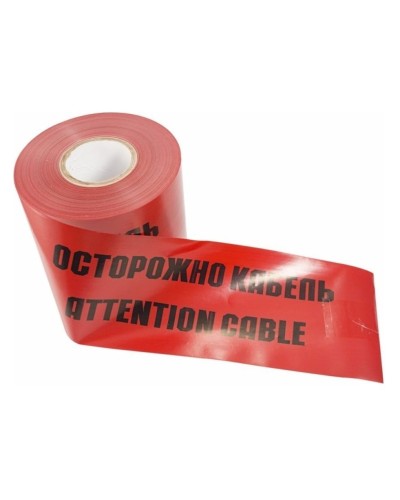 Лента сигнальная «Осторожно кабель» 150 мм х 100 м REXANT, цвет красный/черный (19-3015): Лента сигнальная предупредительная в Костроме