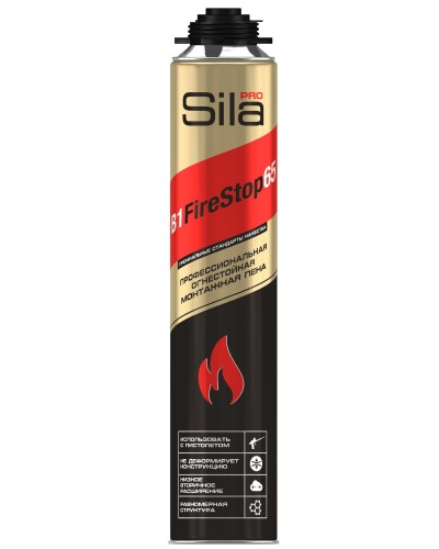 Пена огнестойкая Sila Pro B1 Firestop 65, 850 мл: Пена монтажная профессиональная в Костроме