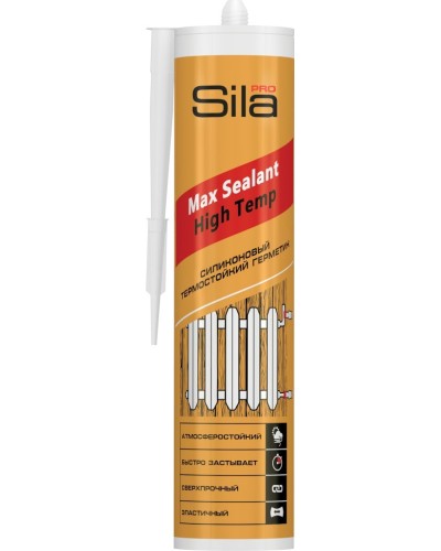 Герметик Sila PRO Max Sealant, High Temp, термостойкий, 280 мл. Герметик силиконовый термостойкий, красный. Sila в Костроме